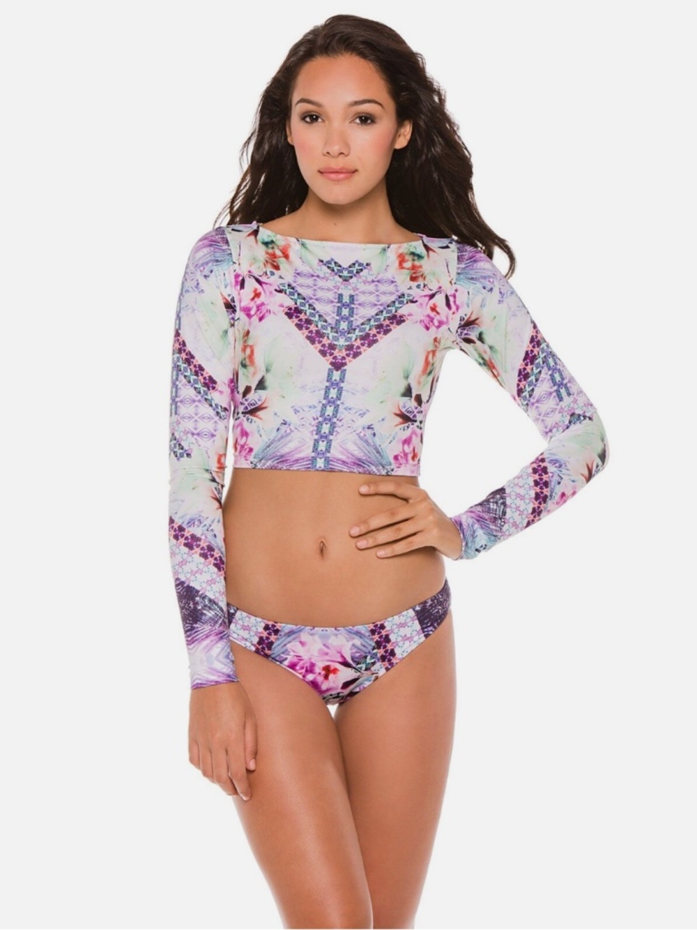 Nanette Lepore Bollywood Rashguard & Bikini 3 Pc Set